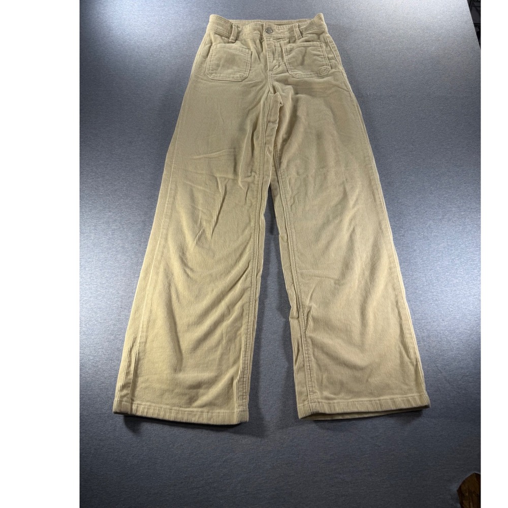 OAT New York Beige Corduroy Wide Leg Pants High Rise P0054-MR Tan 2/26